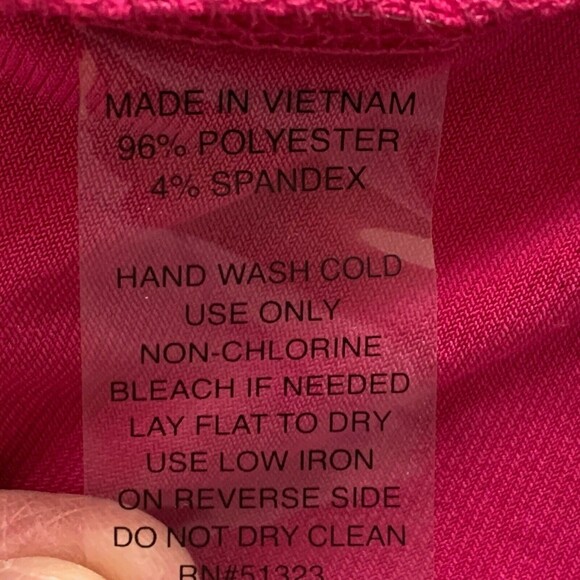 Chaus Drape Front Top NWT Women L Pink 3/4 Sleeve Tiny Gold Dots - Picture 11 of 11